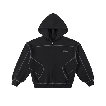 PYRO BOXY ZIP HOODIE — CROPPED FIT