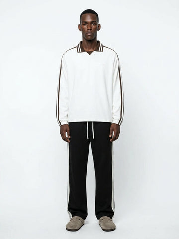 PYRO Varsity Collar Sweatshirt mit Kontrastkragen im Varsity-Stil, Produktansicht